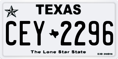 TX license plate CEY2296