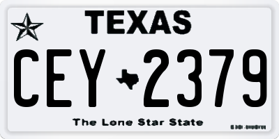 TX license plate CEY2379