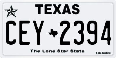 TX license plate CEY2394