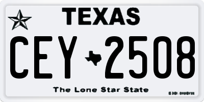 TX license plate CEY2508