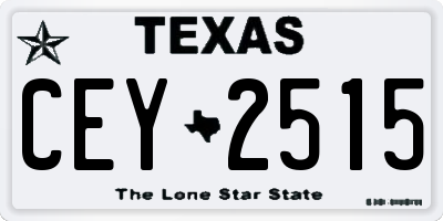 TX license plate CEY2515