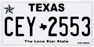 TX license plate CEY2553