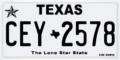 TX license plate CEY2578
