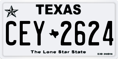 TX license plate CEY2624