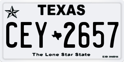 TX license plate CEY2657