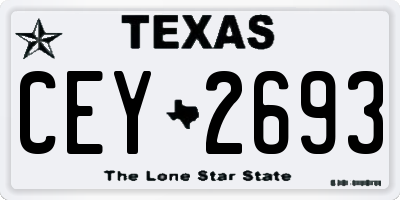 TX license plate CEY2693
