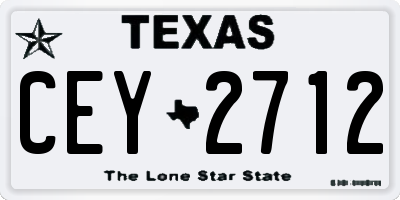 TX license plate CEY2712