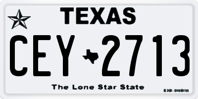 TX license plate CEY2713