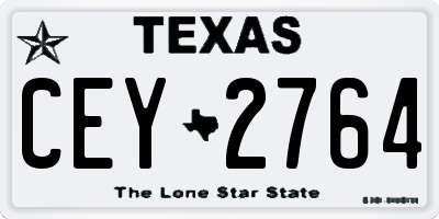 TX license plate CEY2764