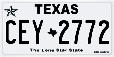 TX license plate CEY2772