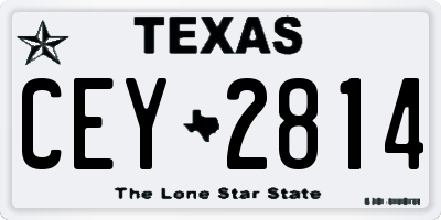 TX license plate CEY2814