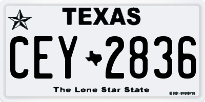 TX license plate CEY2836