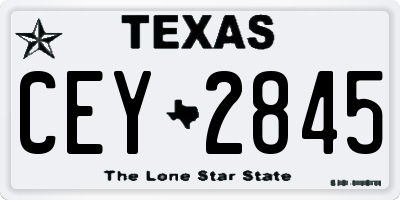 TX license plate CEY2845