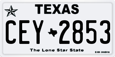 TX license plate CEY2853