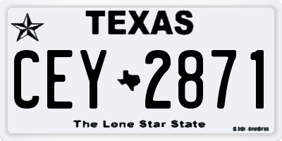 TX license plate CEY2871