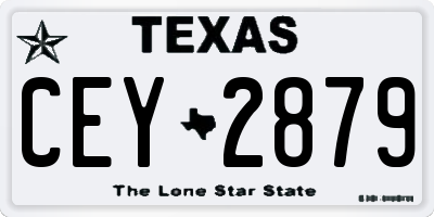 TX license plate CEY2879