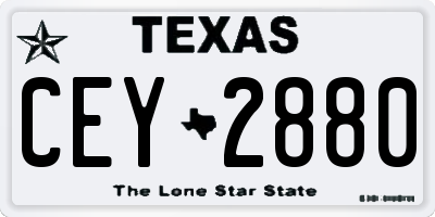 TX license plate CEY2880