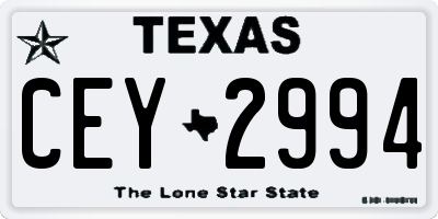 TX license plate CEY2994