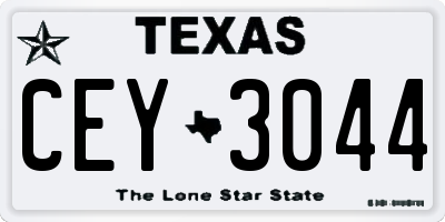 TX license plate CEY3044
