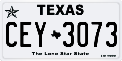 TX license plate CEY3073