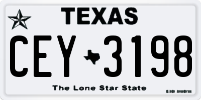 TX license plate CEY3198
