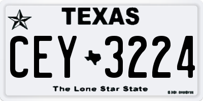 TX license plate CEY3224