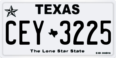TX license plate CEY3225