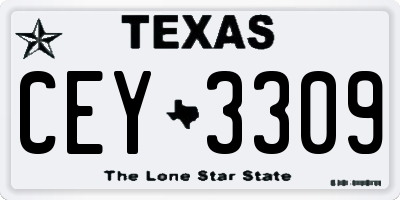 TX license plate CEY3309