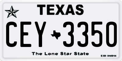 TX license plate CEY3350