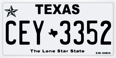 TX license plate CEY3352