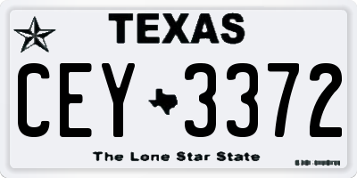 TX license plate CEY3372