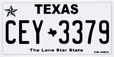 TX license plate CEY3379