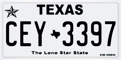 TX license plate CEY3397