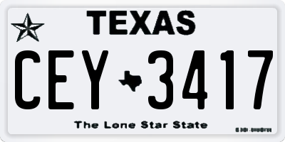 TX license plate CEY3417