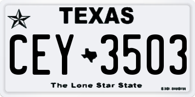 TX license plate CEY3503