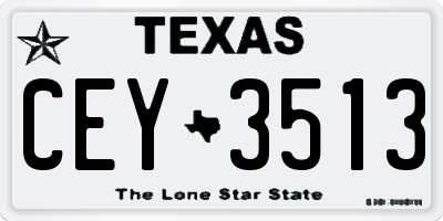 TX license plate CEY3513