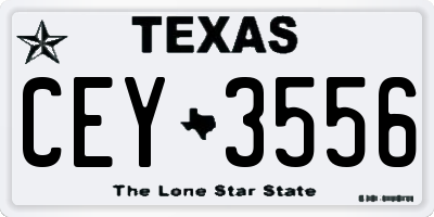 TX license plate CEY3556