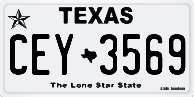 TX license plate CEY3569