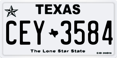 TX license plate CEY3584