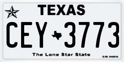 TX license plate CEY3773