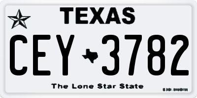 TX license plate CEY3782