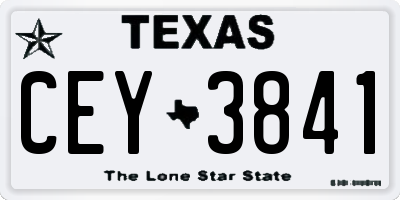 TX license plate CEY3841
