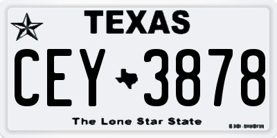 TX license plate CEY3878