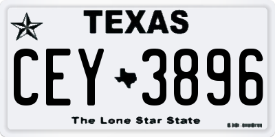 TX license plate CEY3896