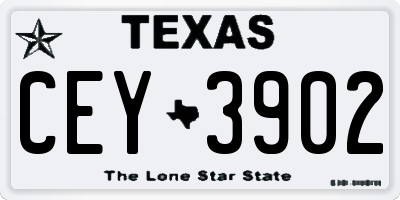 TX license plate CEY3902