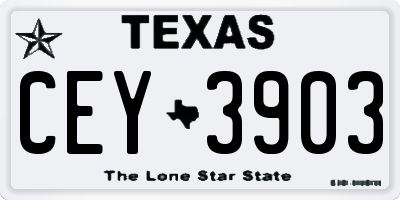 TX license plate CEY3903