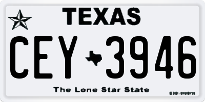TX license plate CEY3946