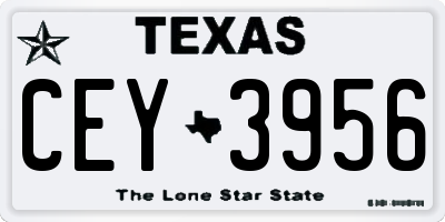 TX license plate CEY3956