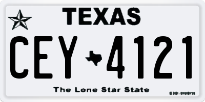 TX license plate CEY4121