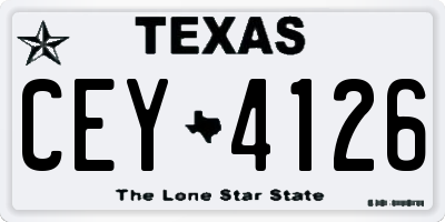 TX license plate CEY4126